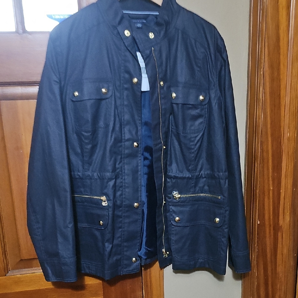 Tommy Hilfiger Blue Utility Jacket with Stand-Up Collar